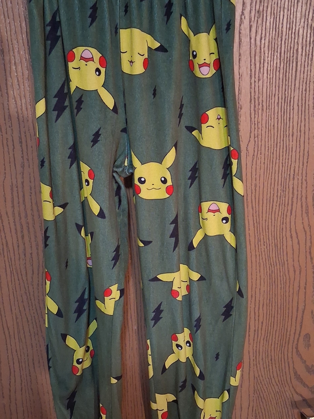 Kids Green Pikachu Print Pajama Pants 10/12 260949